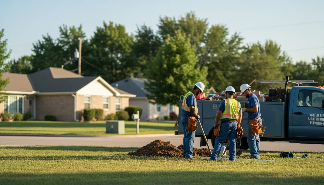 Residential water line and bathroom plumbing service in Deshler, OH